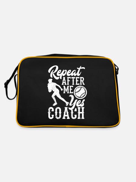 Lustiger Baseball - Retro Tasche - Schwarz/Gold - Hinten