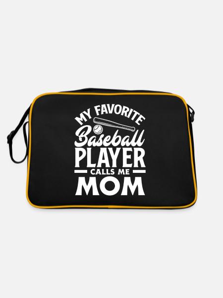 Lustiger Baseball - Retro Tasche - Schwarz/Gold - Hinten