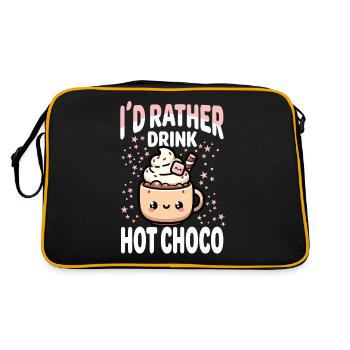 Hot Chocolate Lover Winter Cozy Evening Kawaii - Retro Bag - black/gold - Back