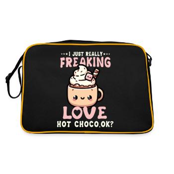 Warm Kawaii Hot Chocolate Lover Delight Perfect - Retro Bag - black/gold - Back