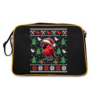 Noël d’oiseau cardinal rouge - Sac Retro - noir/or - Dos