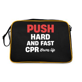 Push Hard And Fast Cpr Saves Lives Instructor - Retro Bag - black/gold - Back