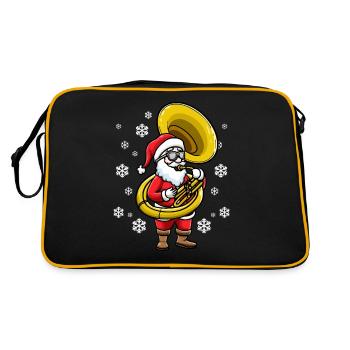Père Noël avec instrument sousaphone - Sac Retro - noir/or - Dos