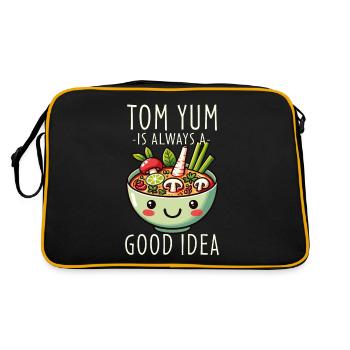 Tom Yum Soup Lover's Delight - Unique Thai Cuisine - Retro Bag - black/gold - Back