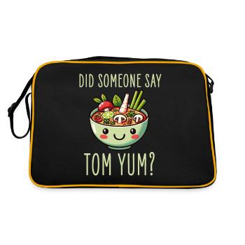 Tom Yum Soup Enthusiasts Delight - Kawaii Thai - Retro Bag - black/gold - Back