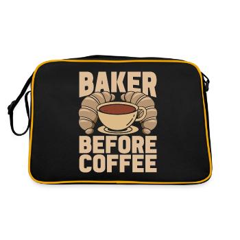 Boulanger avant le café Pâtissier Boulangers amateurs de café - Sac Retro - noir/or - Dos