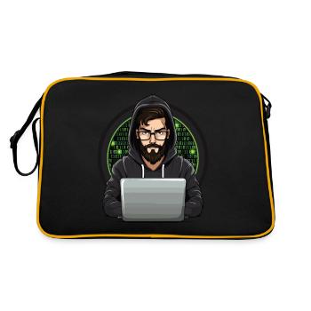 Cybersecurity Art Hacking Lover Computer Nerd - Retro Bag - black/gold - Back