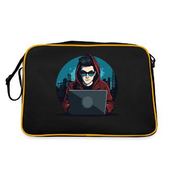Cybersecurity Art Hacking Lover Computer Nerd - Retro Bag - black/gold - Back