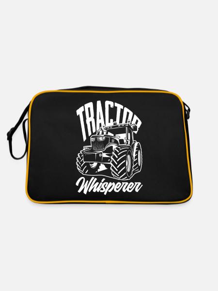 Funny Farmer Farm Farmer Gift - Retro Bag - black/gold - Back