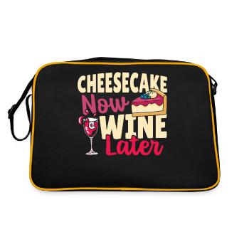 Mangeur de fromage, amateur de fromage, amateur de gâteau au fromage - Sac Retro - noir/or - Dos