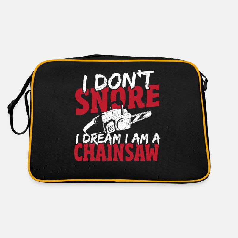 Lumberjack Forest Chain Saw Chainsaw Drawing Retro Bag