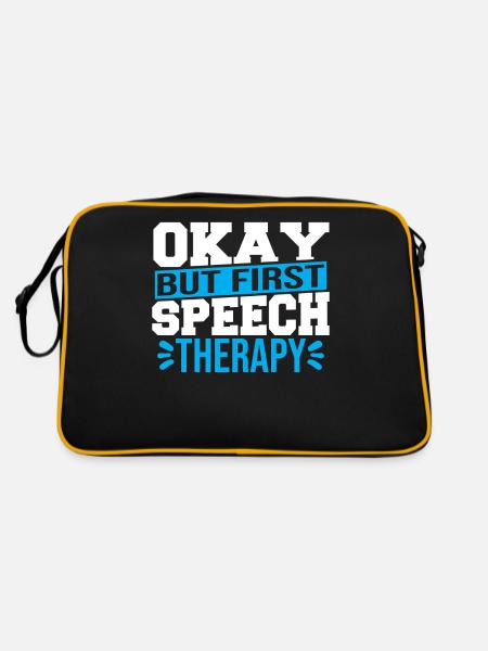Speech Language Pathology Speech And Language - Retro Bag - black/gold - Back