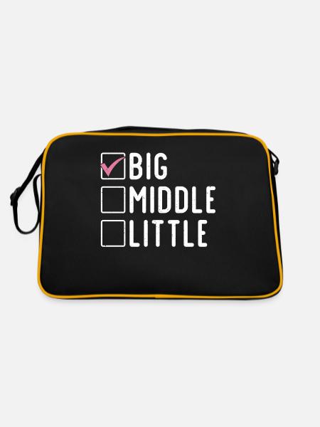 Big Sister Gift - Retro Bag - black/gold - Back