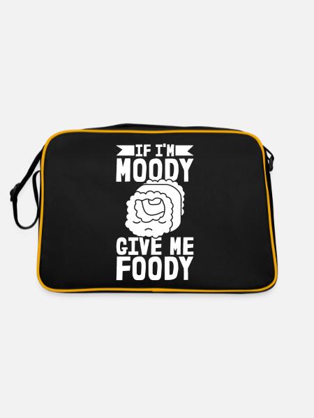 Sushi Drôle Si Je Suis De Mauvaise Humeur Donnez-Moi Gourmand - Sac Retro - noir/or - Dos