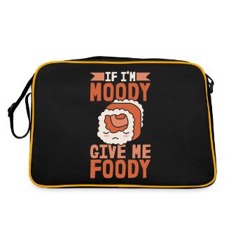 Sushi Si Je Suis De Mauvaise Humeur Donnez-Moi Gourmand - Sac Retro - noir/or - Dos