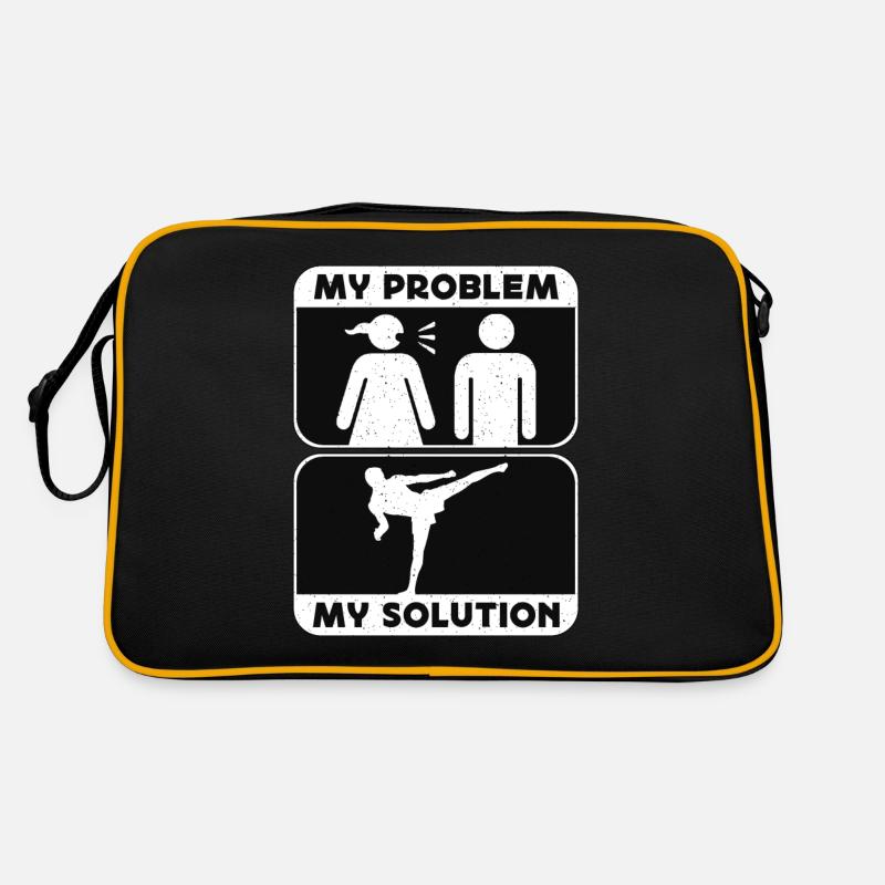 Kickboxer My Problem My Solution Pictogram Dad Mom Retro Tasche