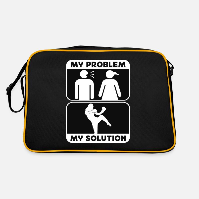 Kickboxer My Problem My Solution Pictogram Mom Dad Retro Tasche