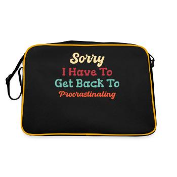 Désolé, je dois revenir à la procrastination - Sac Retro - noir/or - Dos
