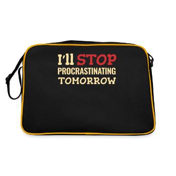 J’arrêterai de procrastiner demain - Sac Retro - noir/or - Dos