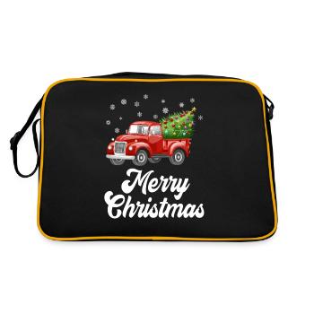 Vintage Truck with Christmas Tree Red Retro - Retro Bag - black/gold - Back