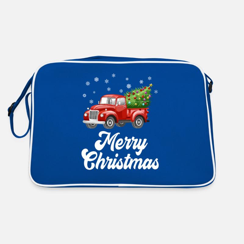 Vintage LKW mit Weihnachtsbaum Rot Retro Retro Tasche