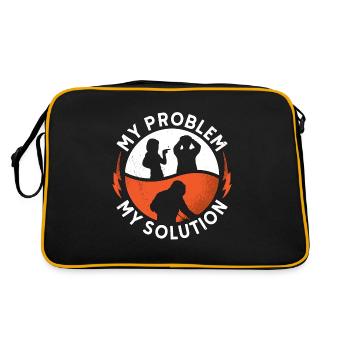 Soudeur Mon problème Ma solution Pictogramme Papa Maman - Sac Retro - noir/or - Dos