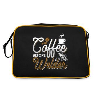 Soudeur Café Avant Soudeur Métallurgie Amateur de café - Sac Retro - noir/or - Dos