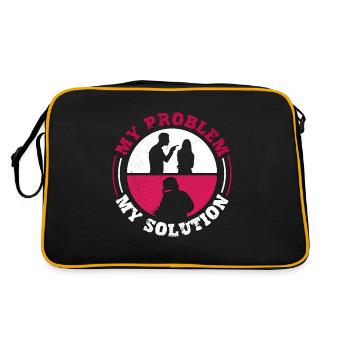 Soudeur Mon problème Ma solution Pictogramme Maman Papa - Sac Retro - noir/or - Dos