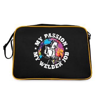 Soudeur Ma Passion Mon Travail Soudeur Métallurgie Soudeurs - Sac Retro - noir/or - Dos