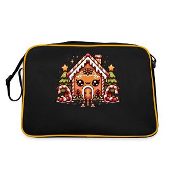 Maison en pain d’épices Kawaii Noël - Sac Retro - noir/or - Dos
