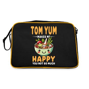 Tom Yum Soup Enthusiast Artistic Design For Thai - Retro Bag - black/gold - Back