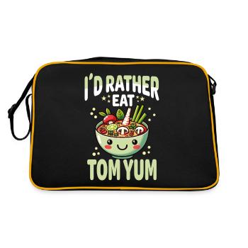 Unique Tom Yum Soup Artwork for Thai Cuisine - Retro Bag - black/gold - Back