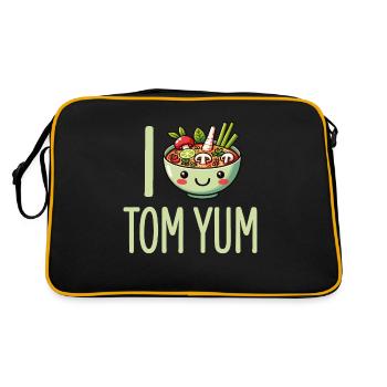 Tom Yum Soup Enthusiast Art - Unique Thai Cuisine - Retro Bag - black/gold - Back