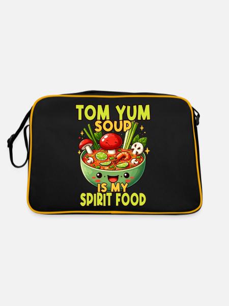 Tom Yum Soup Spirit - A Unique Design for Thai - Retro Bag - black/gold - Back