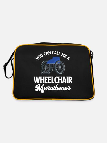 Man Kann Mich Einen Rollstuhl-marathonläufer Mit - Retro Tasche - Schwarz/Gold - Hinten