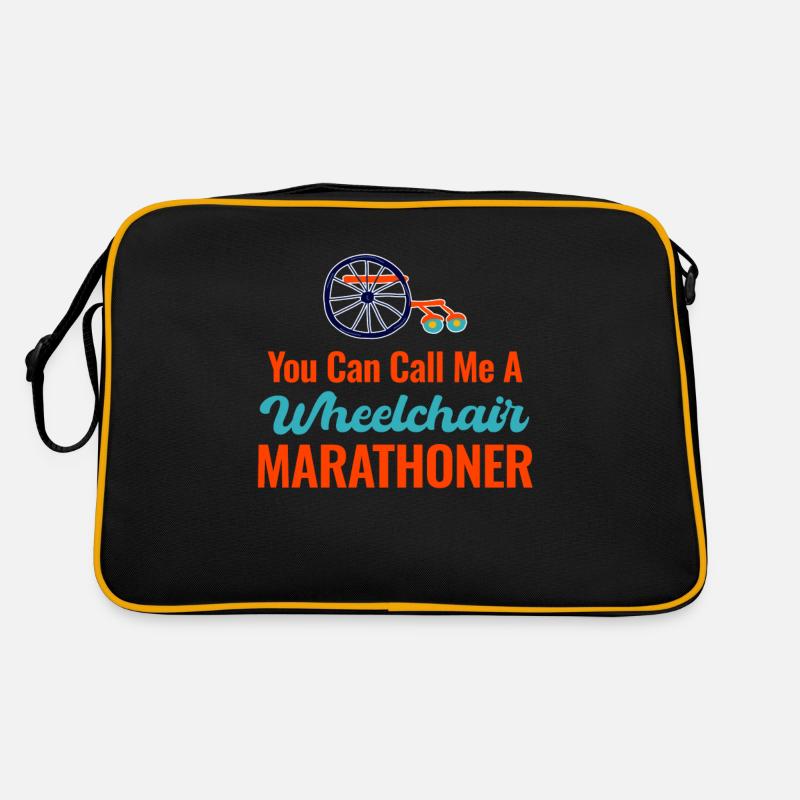 Man Kann Mich Einen Rollstuhl-marathonläufer Mit Retro Tasche