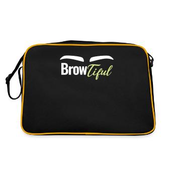 Browtiful Augenbrauen Kosmetikerin Kosmetikerin - Retro Tasche - Schwarz/Gold - Hinten