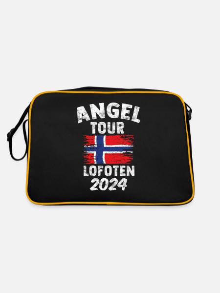 LOFOTEN 2024 Fishing Tour Norway Personalizable - Retro Bag - black/gold - Back