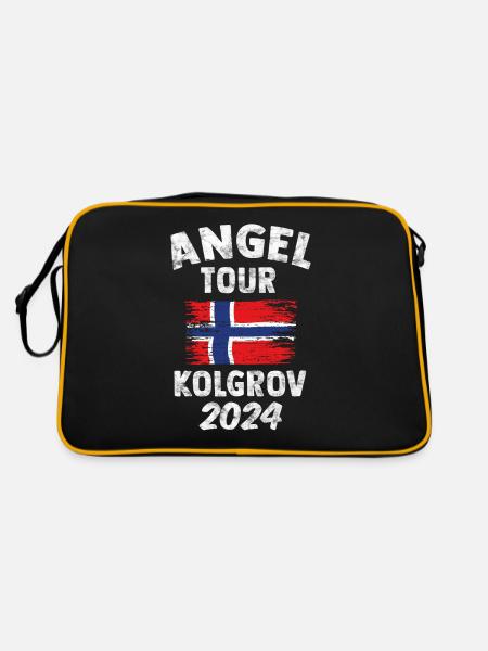 KOLGROV 2024 Angel Tour Norwegen Personalisierbar - Retro Tasche - Schwarz/Gold - Hinten