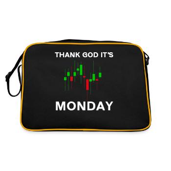 Dieu merci, c’est le jour du graphique boursier du lundi Marché boursier - Sac Retro - noir/or - Dos