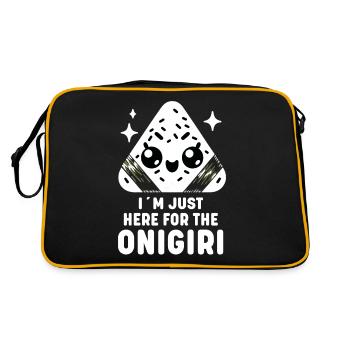Adorables boulettes de riz japonaises Kawaii Onigiri - Sac Retro - noir/or - Dos