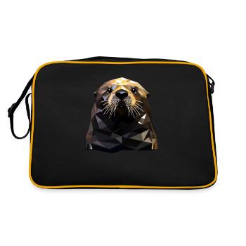 Loutre de mer de style géométrique - Sac Retro - noir/or - Dos