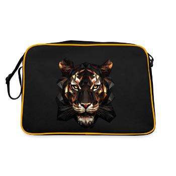 Animation géométrique de tigre - Sac Retro - noir/or - Dos