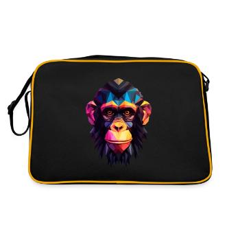 Chimpanzé de style géométrique - Sac Retro - noir/or - Dos