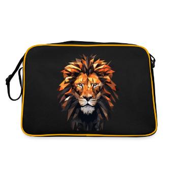 Geometric Lion Animation - Retro Tasche - Schwarz/Gold - Hinten