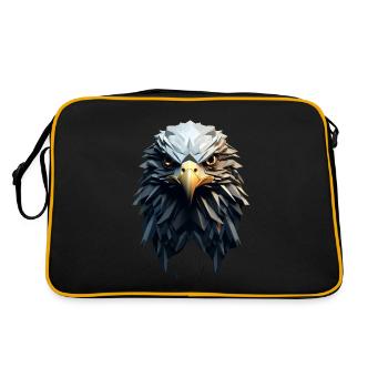 Geometric Eagle Animation - Retro Tasche - Schwarz/Gold - Hinten