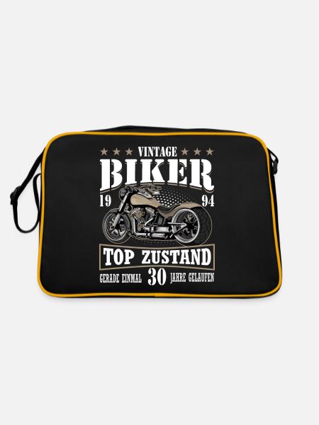 30e anniversaire 1994 motocycliste moto - Sac Retro - noir/or - Dos