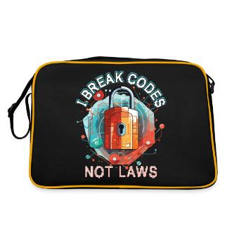 Cybersecurity Art Hacking Lover Computer Nerd - Retro Bag - black/gold - Back