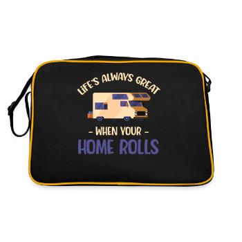 La vie est toujours belle quand votre maison - Sac Retro - noir/or - Dos
