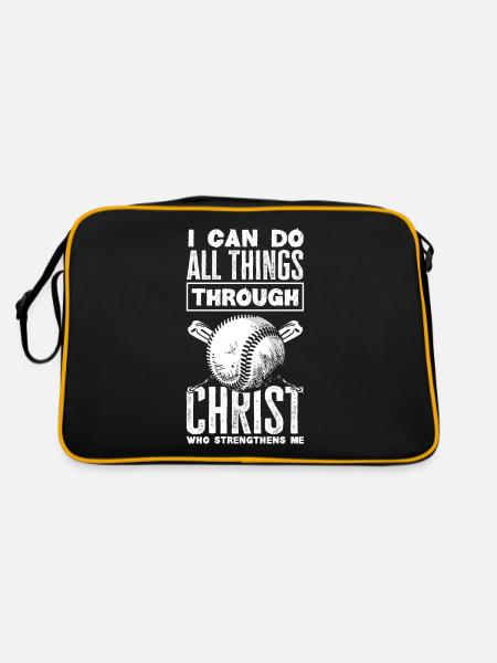 Lustiger Baseball - Retro Tasche - Schwarz/Gold - Hinten